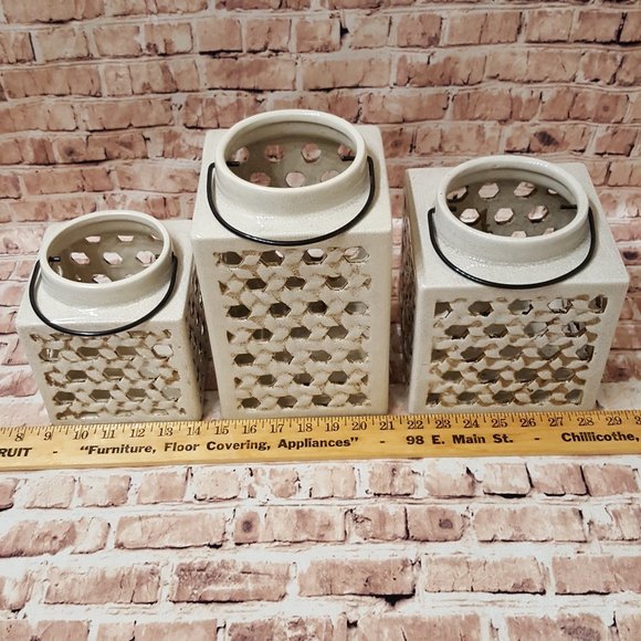 Set of 3 Candle Holder Lanterns - Picture 1 of 6